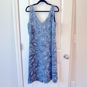 Old Navy Blue Floral Paisley Vneck Vintage Y2K Sleeveless Slip Dress Size 12